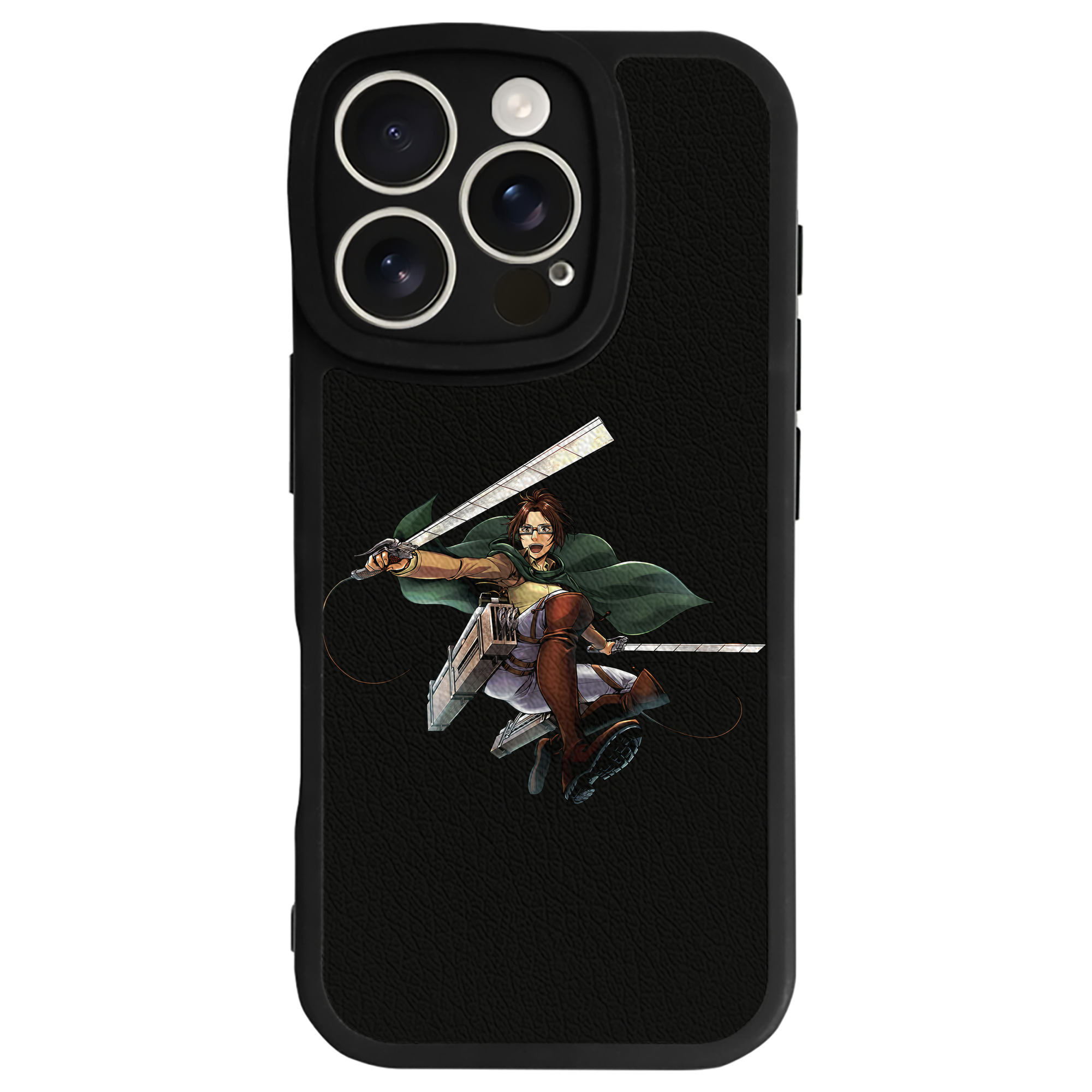 （画像用） 進撃の巨人 ハンジ·ゾエ Attack on Titan Hanji Zoe 【iPhone 16シリーズ対応】シリコンスマホケース（レザー調） 材質：シリコン